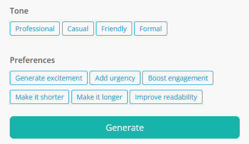 Add suggestions to improve style of the email content