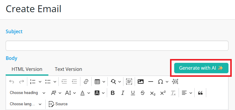 Click Generate with AI button