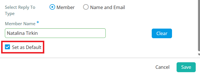 Set default sender profile