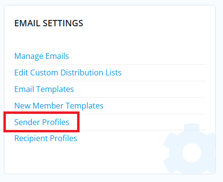 Sender Profiles in Settings section