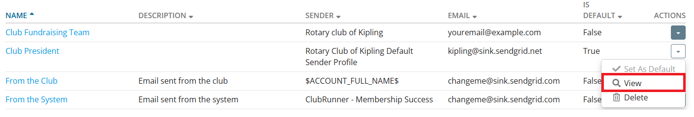 Click drop-down arrow and then View