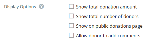 Select the appropriate display options
