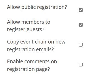 Toggle registration display options