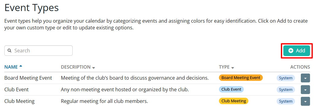 Add an event type