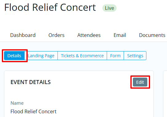 Edit cloud event details