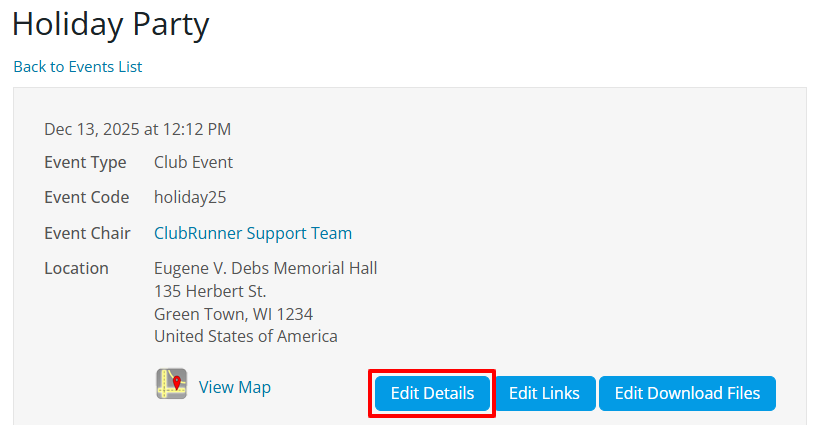 Edit event details