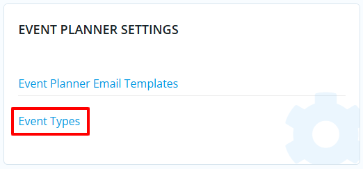 Event planner - event types
