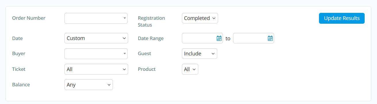 Use filters to narrow the displayed results