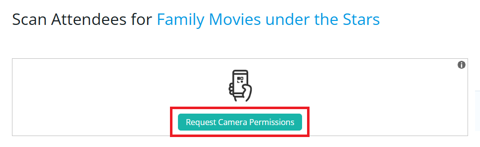 Enable permissions for the page to use your camera