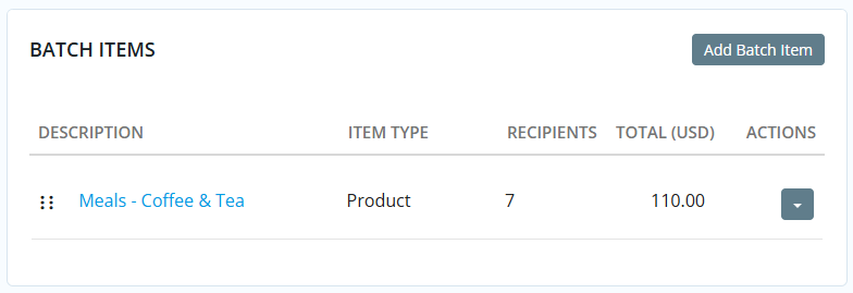 Added batch order item
