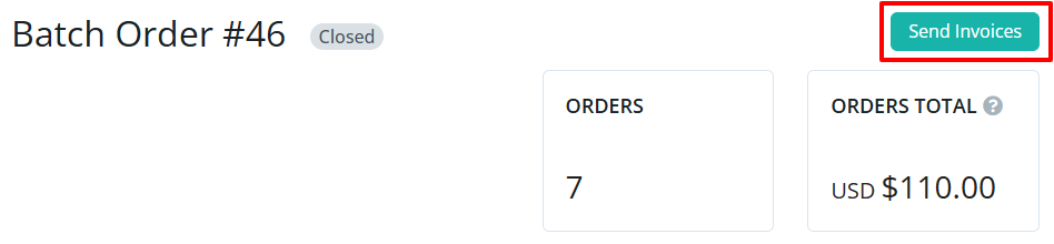 Send batch order invoices