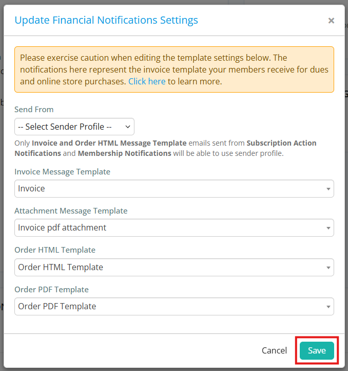 Make changes to your Notification settings and click Save