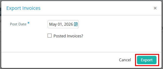 Post and export invoices
