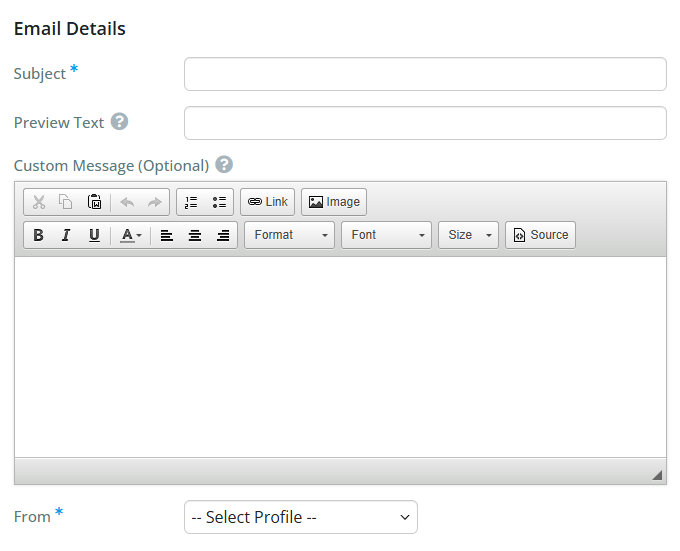 Enter the email details for this reminder