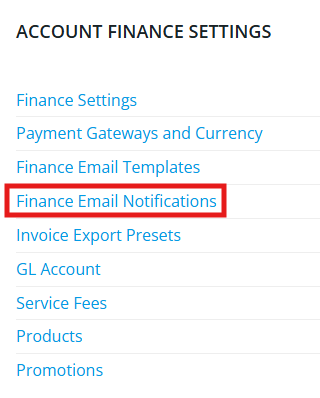Click Finance Email Notifications