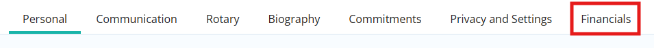 Click the Financials tab