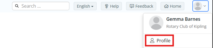 Click the profile icon and then Profile