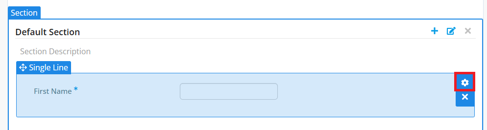 Click the gear icon to edit the field properties
