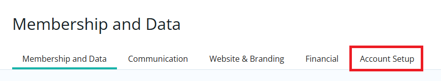 Click Account Setup tab