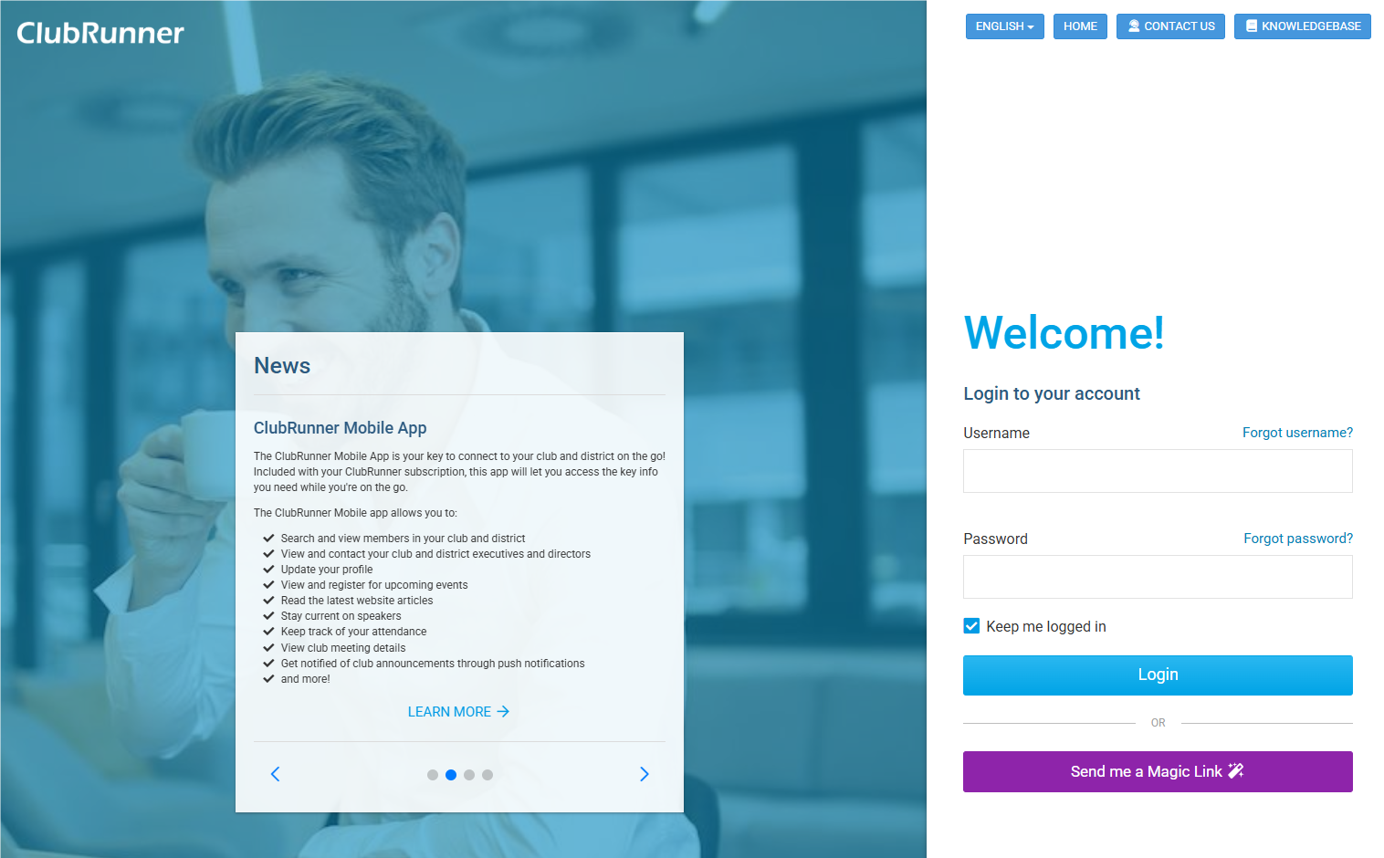 Universal login page