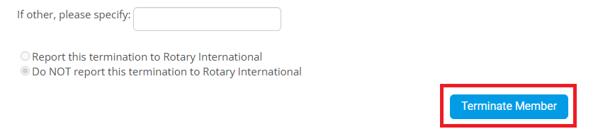 Click Terminate Member to confirm