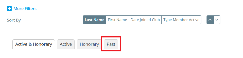 Click Past Tab under search options