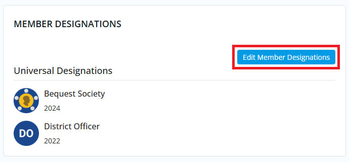 Click Edit Member Designations