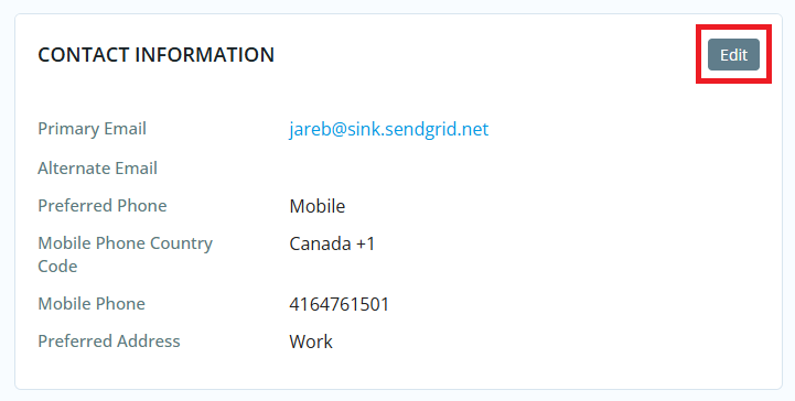 Click the Edit button to edit information