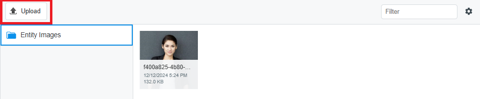 Click Upload in the image selection window