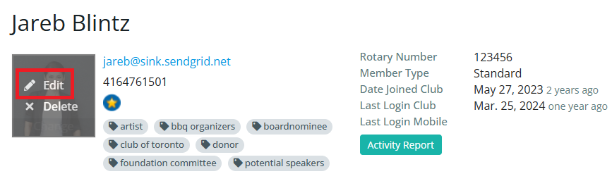 Click your profile picture, then Edit