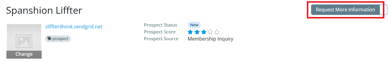 Click the Request More Information button