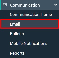 Communication email menu item