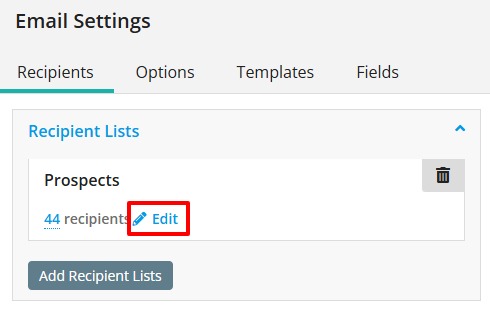 Edit recipient list
