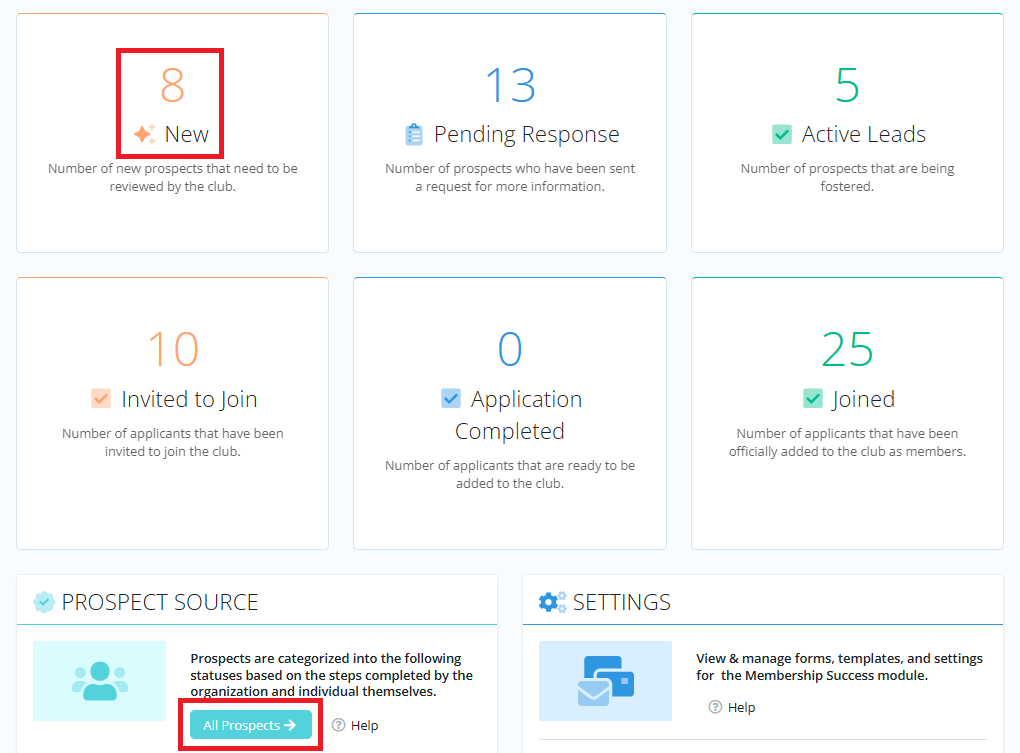 Click New or All Prospects