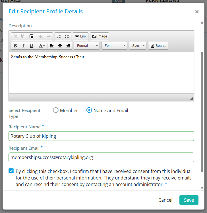 Fill in the necessary details and click Save