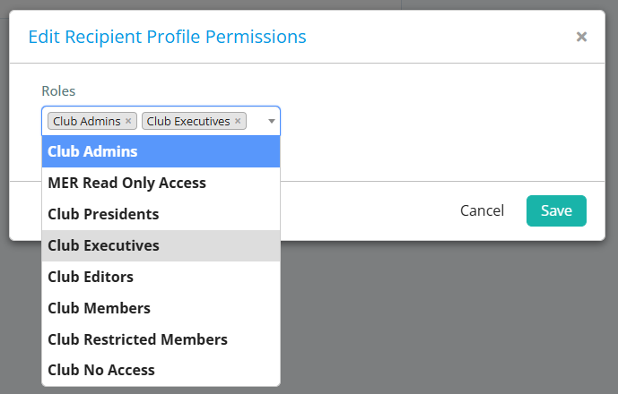 Select the access levels and click Save
