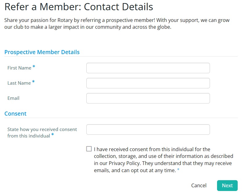 Refer member contact details