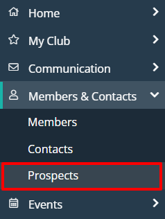 Member prospects menu item