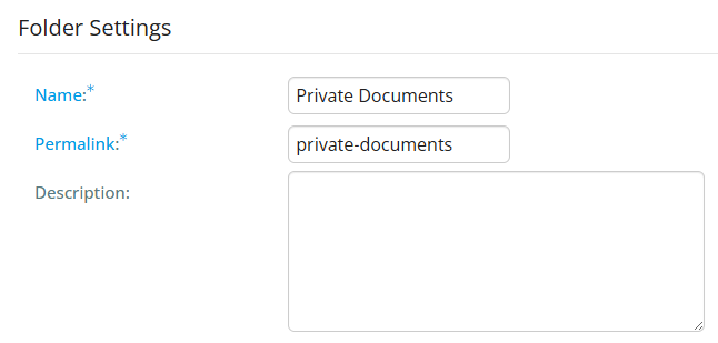 Add a name and description of the folder