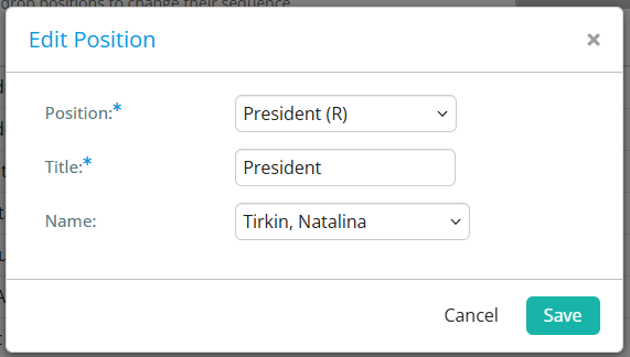 Make changes to the position as necessary