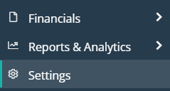 Settings menu item