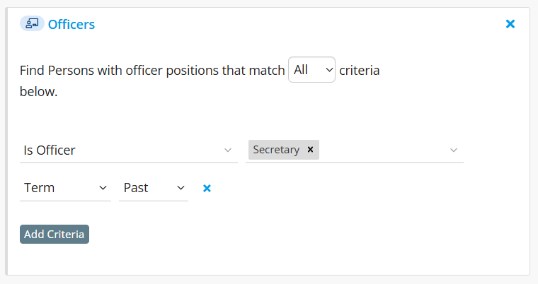 Filter example of past Secretaries