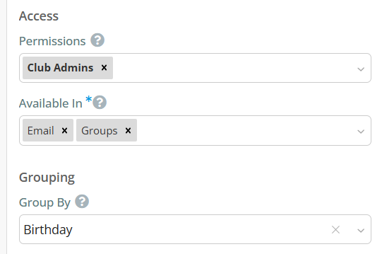 Smart List Access and Grouping options