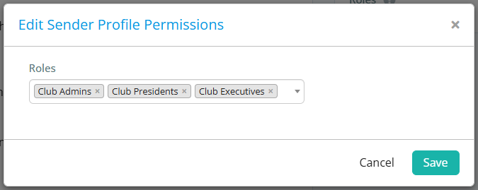 Set permissions for who can use the sender profile