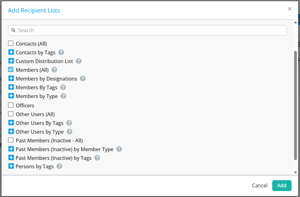 Use recipient lists for emails