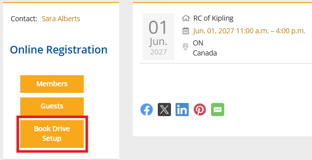 Click the link to the volunteer signup list from the event details page