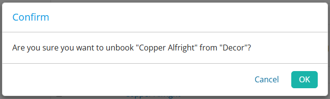 Click OK to confirm unbooking yourself