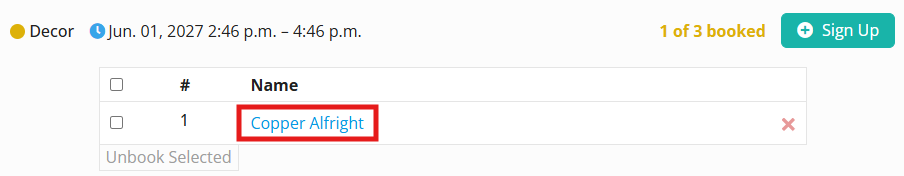 Click your name in the task list to make changes