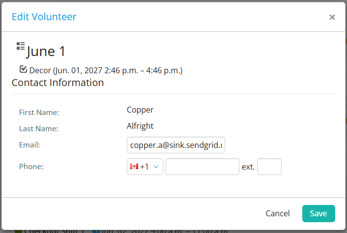 Update your information and click Save