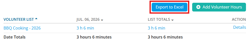 Click Export to Excel